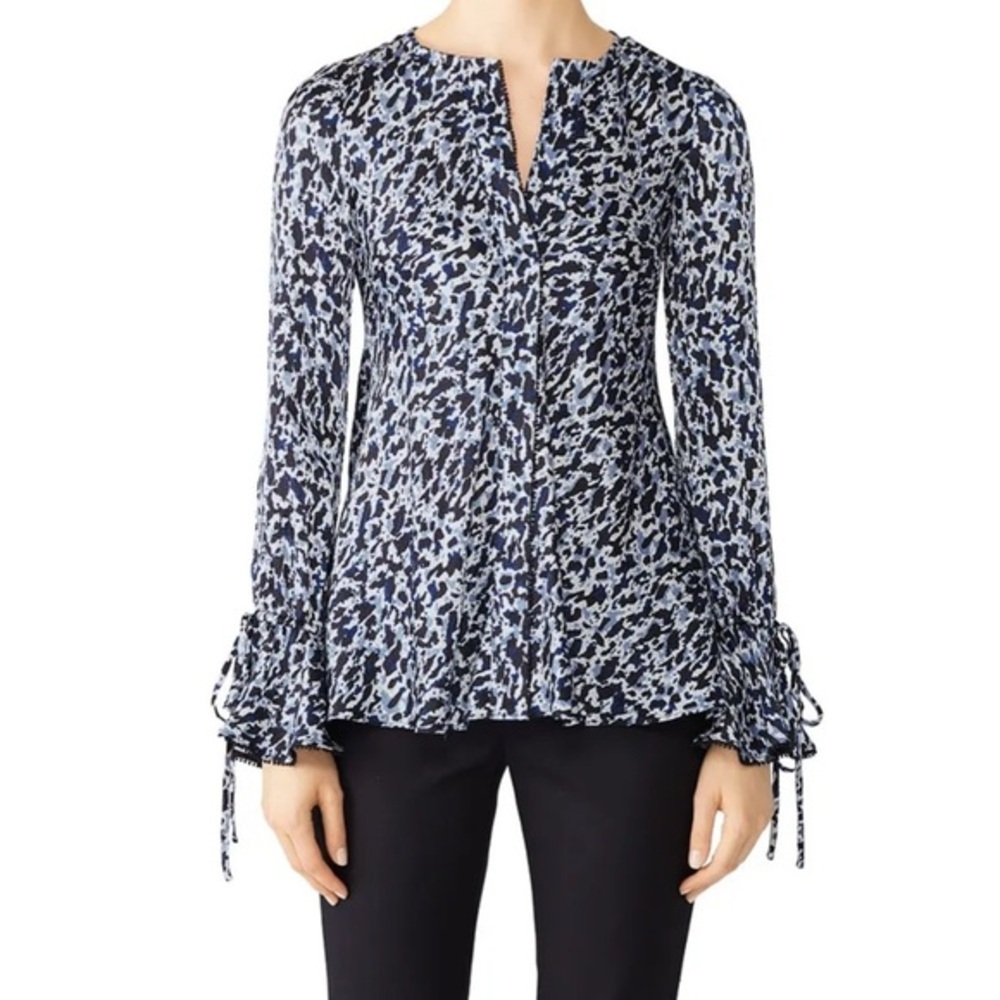 Derek Lam 10 Crosby NWOT‎ Women's Leopard Print Blouse with Long Sleeves Size 2